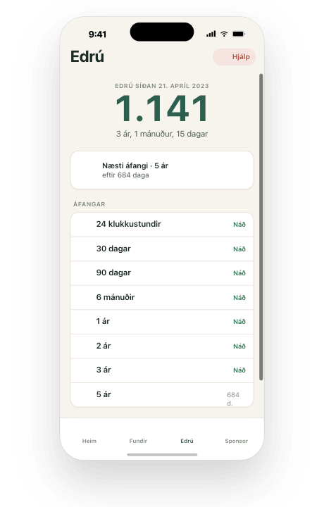 ee — edrúteljari með áföngum